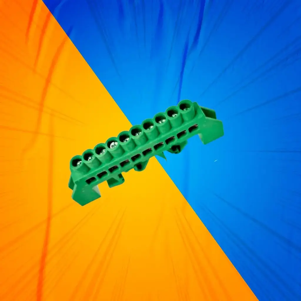 [300531] BARRA CONEXION R/DIN 10P 6MM VERDE ENERLUX