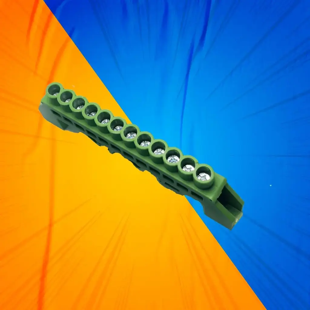 BARRA CONEXION R/DIN 12P 6MM VERDE ENERLUX