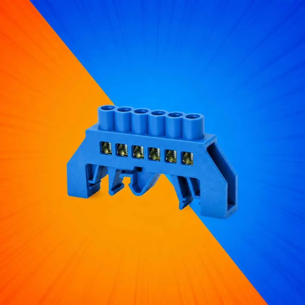 BARRA CONEXION R/DIN 8P 4,8MM AZUL LEXO