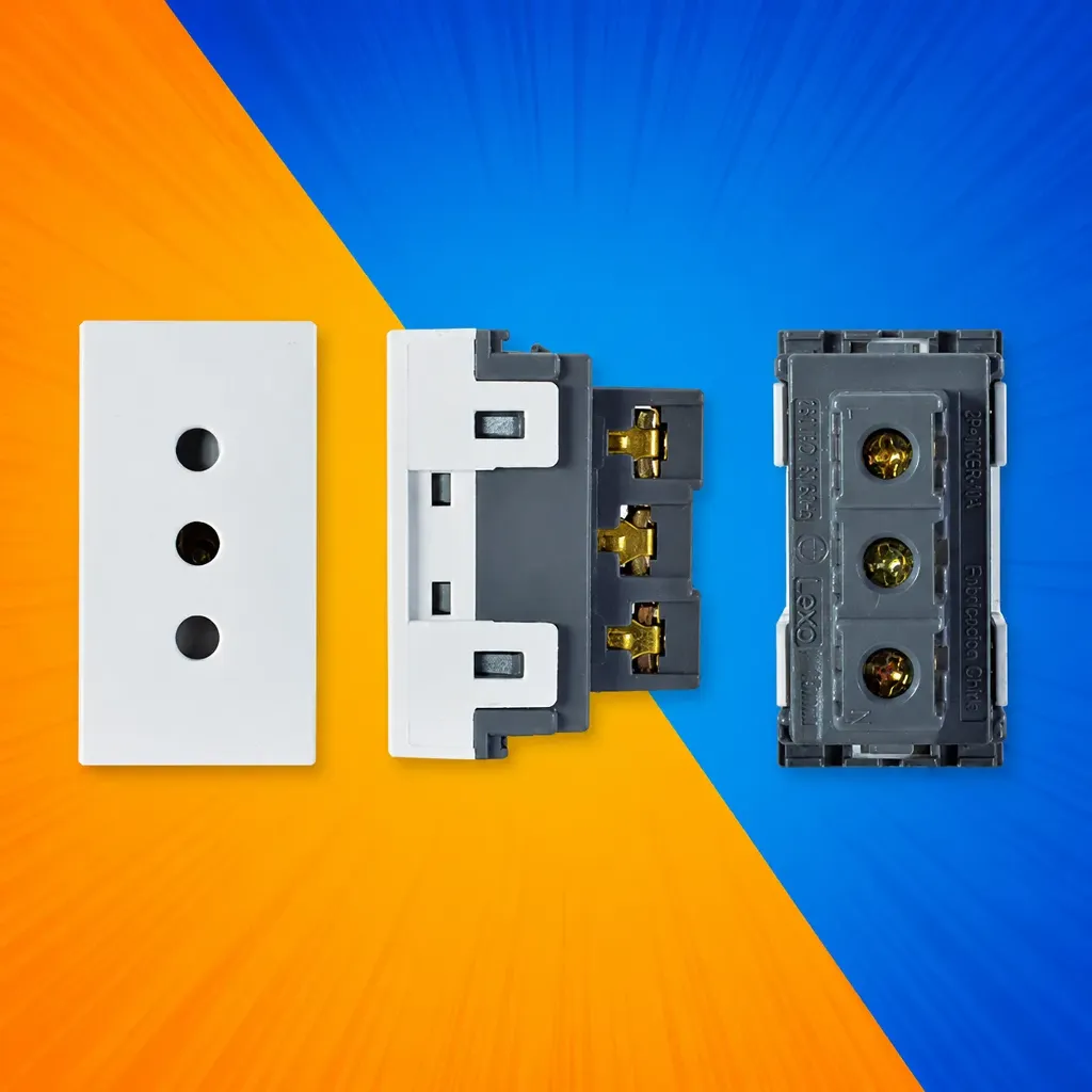 MÓDULO ENCHUFE 2P+T 10A 250V BLANCO LEXO