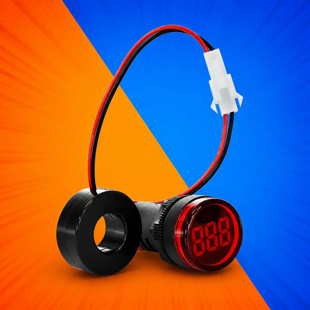 LÁMPARA PILOTO ROJO LED C/AMPERÍMETRO 0-100A 60-500V LEXO