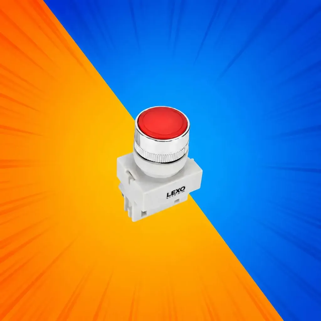 PULSADOR ROJO 1NC 22MM LEXO