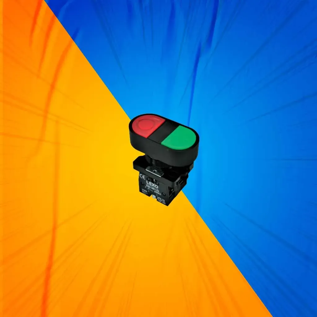 PULSADOR DOBLE VERDE/ROJO 1NO+1NC 22MM LEXO