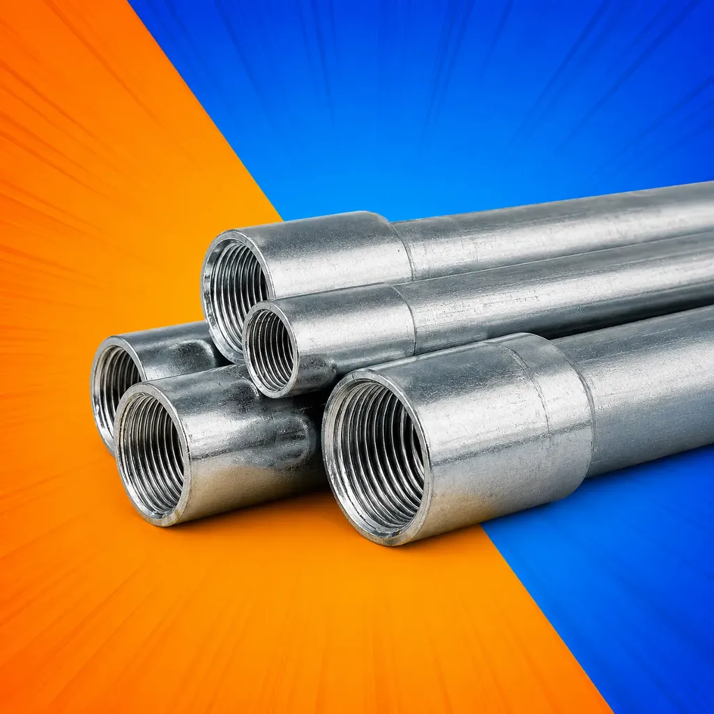 TUBO GALVANIZADO 40MM 3MT C/COPLA ENERLUX